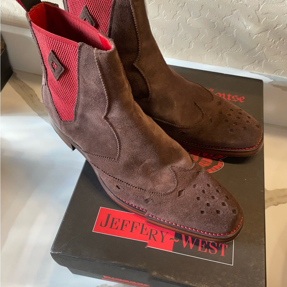 Brown and Red Men's Boots